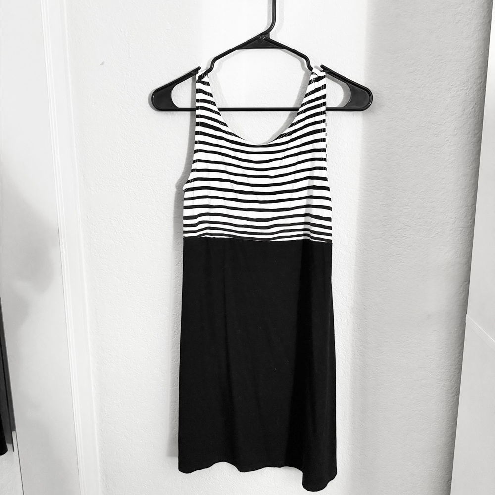 Fighting Eel Striped Black & White Dress XS